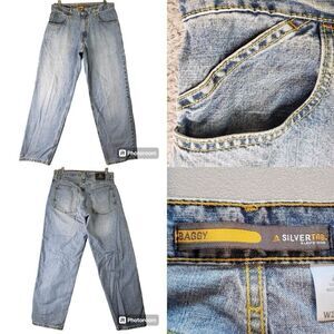 Levis Silvertab Jeans Mens Size 31x32 Blue Loose Straight Leg Cotton Baggy Vtg